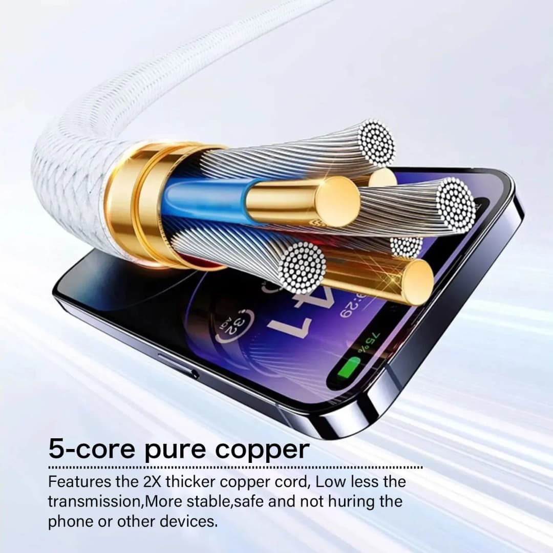 Original USB-C Cable For iPhone 17 16 15 Pro Max PD 60W Fast Charging cord For Huawei Xiaomi Samsung Google Type C Weaving wire - 4