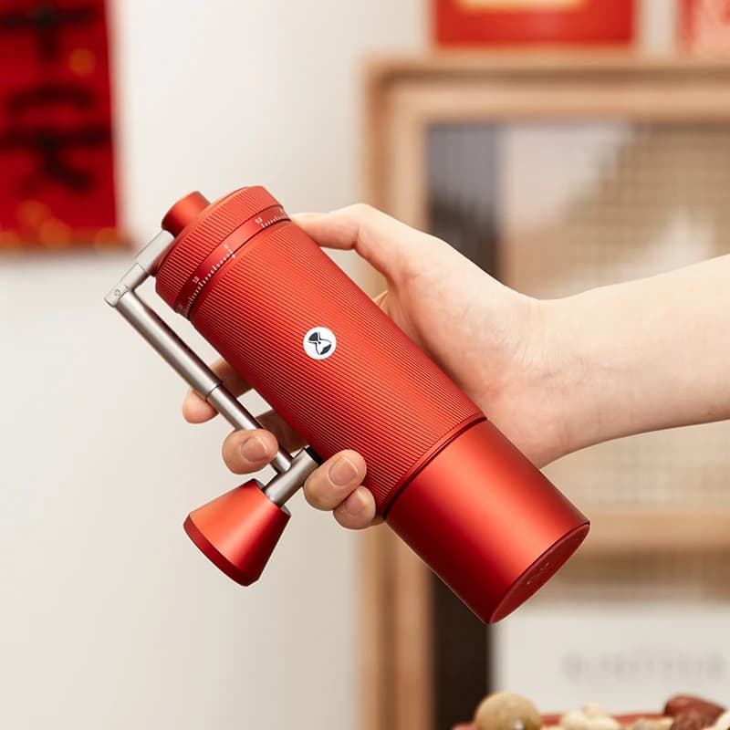 مطحنة قهوة يدوية TIMEMORE Chestnut S3 بجسم معدني بالكامل وشفرة S2C مع فرشاة تنظيف شحن مجاني باللون الأحمر الصيني - 5