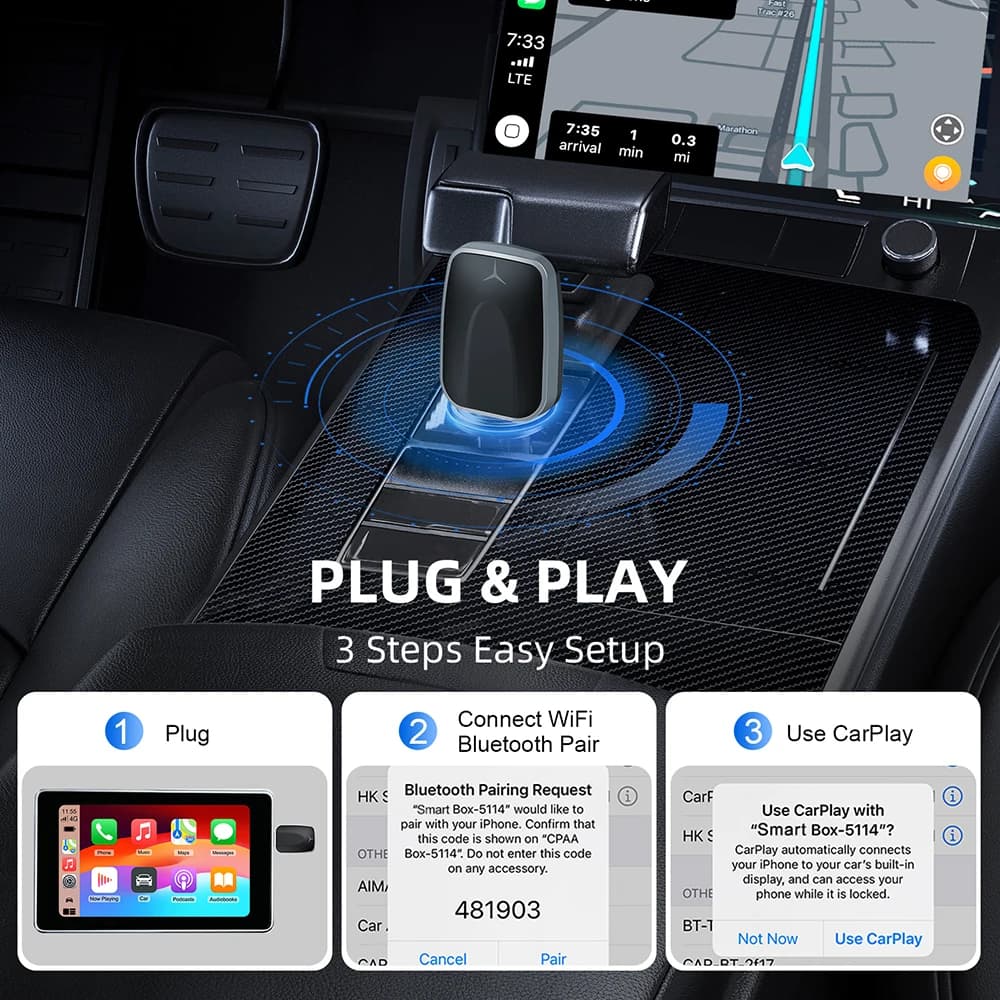محول Android Auto لاسلكي جديد 2025، من سلكي إلى لاسلكي Carplay، صندوق ذكي USB، تشغيل فوري، ترقية عبر الإنترنت، اتصال WiFi تلقائي - 3