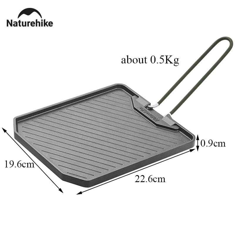 مقلاة تخييم من Naturehike غير لاصقة قابلة للطي نزهة محمولة سهلة التنظيف شواية للشواء في الهواء الطلق لوحة قلي للعشاء - 5