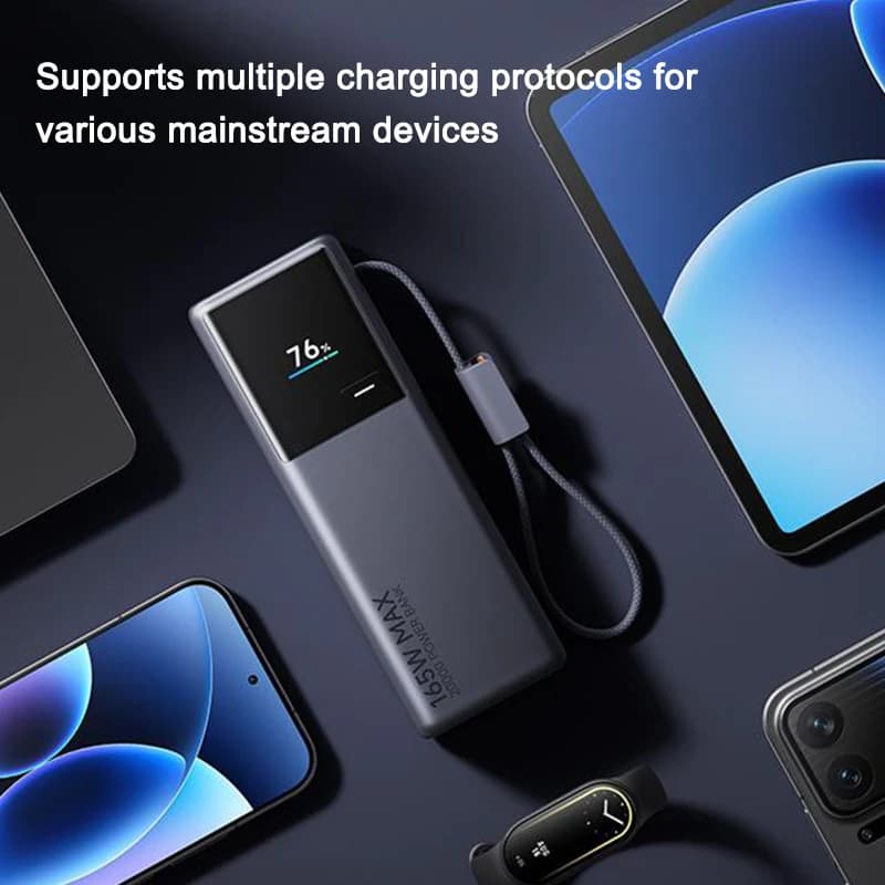 XIAOMI Power Bank 20000mAh 165W MAX Built-in Cable,Screen Display,Fast Charging PowerBank for Macbook For iphone 17 16 15 pro - 5