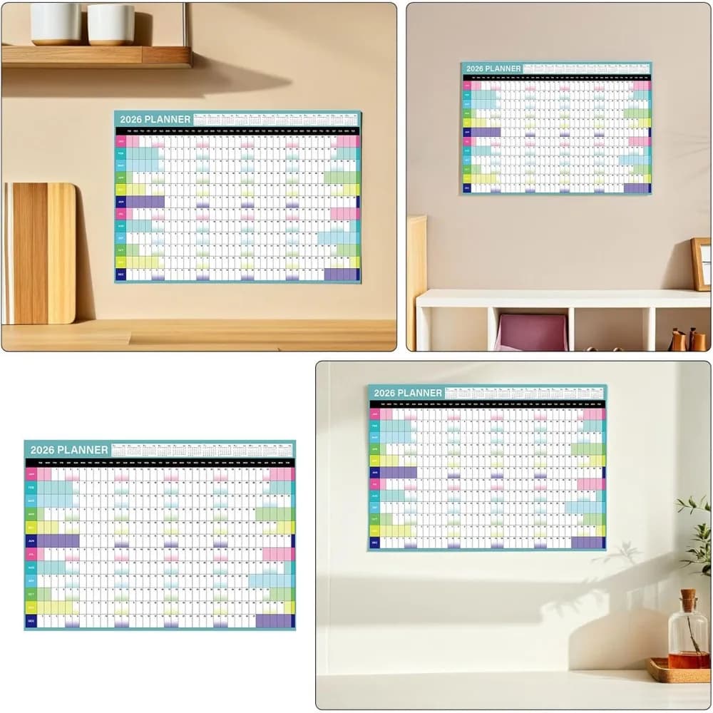 تقويم جديد 2026 تقويم حائط كبير مخطط 365 يوم ورقة قائمة المهام خطة تسجيل الدخول جدول يومي أسبوعي منظم الجدول - 3
