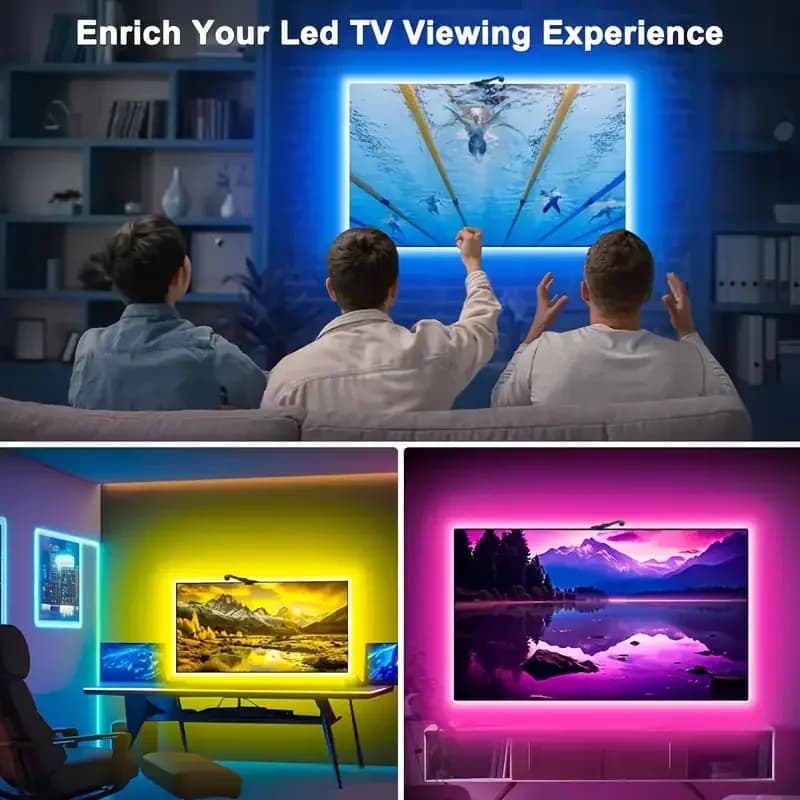 TV Led Backlight RGBIC LED Strip Lights with Camera Sensor App Control Music Sync Smart RGB Light for Gaming Atmosphere Lighting - 2