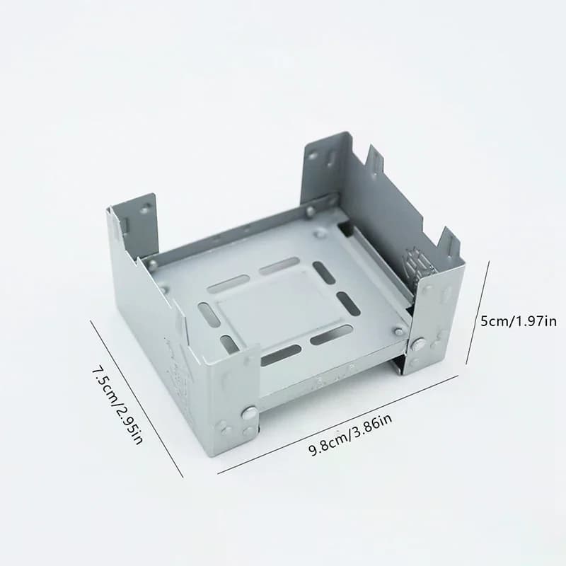 موقد نزهات صغير محمول، موقد تخييم من الحديد المجلفن، وقود كحول صلب، فرن قابل للطي، معدات تخييم للطهي - 6