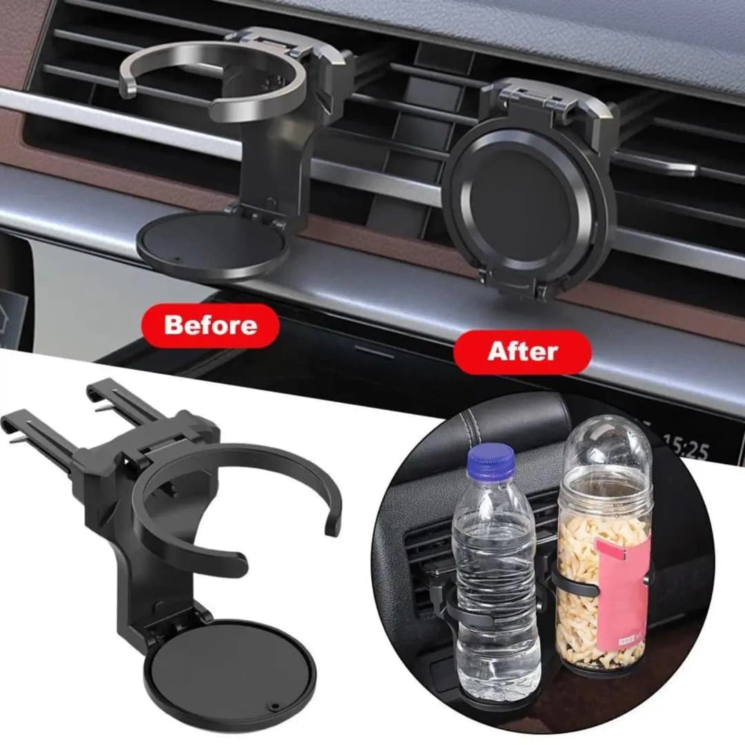 Foldable Car Air Vent Cup Holder, Universal Auto Drink Mount, 360° Rotating Beverage Stand