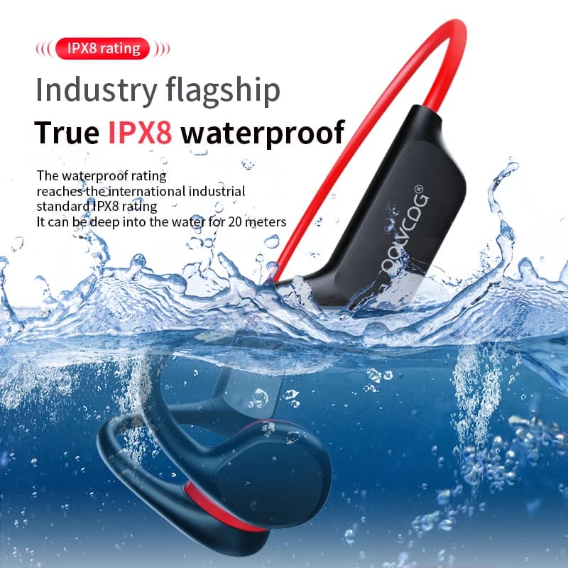 POLVCDG Bone Conduction Headset IPX8 32GB Bluetooth 5.3 Wireless Swimming Headset with Microphone Waterproof Exercise Fitness - 3