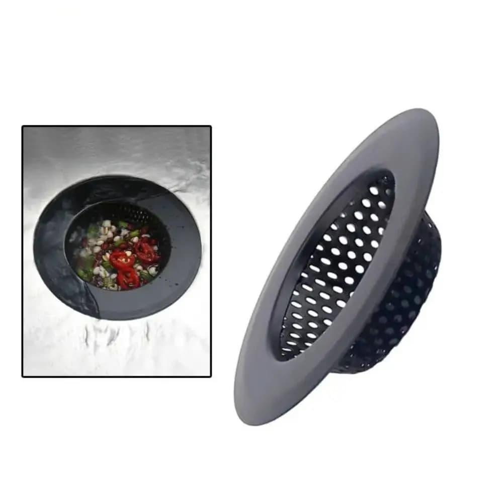 Stainless Steel Sink Strainer Black Anti Clog Mesh Trap Hair Clean Up With Handle Drain Filter Kitchen Bathroom Accessories - 5