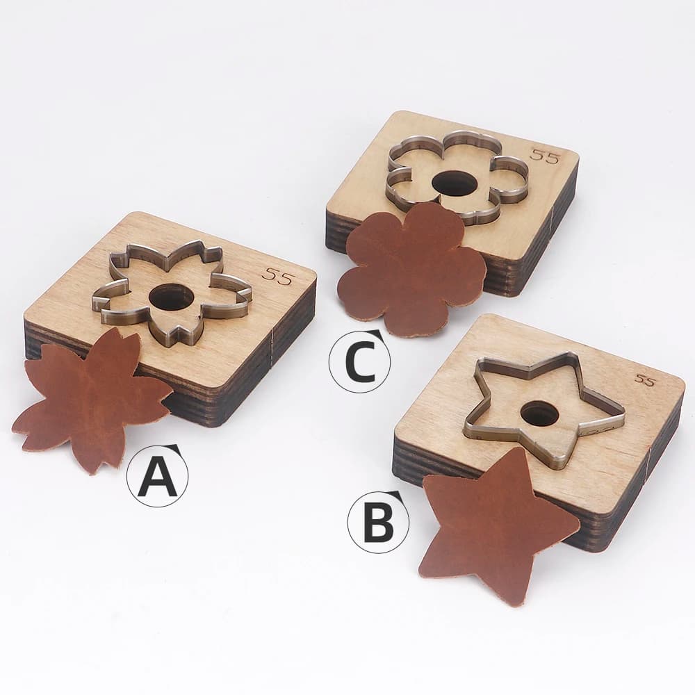 Sakura,Flower,Five-Pointed Stars Leather Die Cut, Steel Rule Punch Mold, DIY Metal Die Cutter Punch Crafts Kraft Tool(2.5-5.5cm) - 2