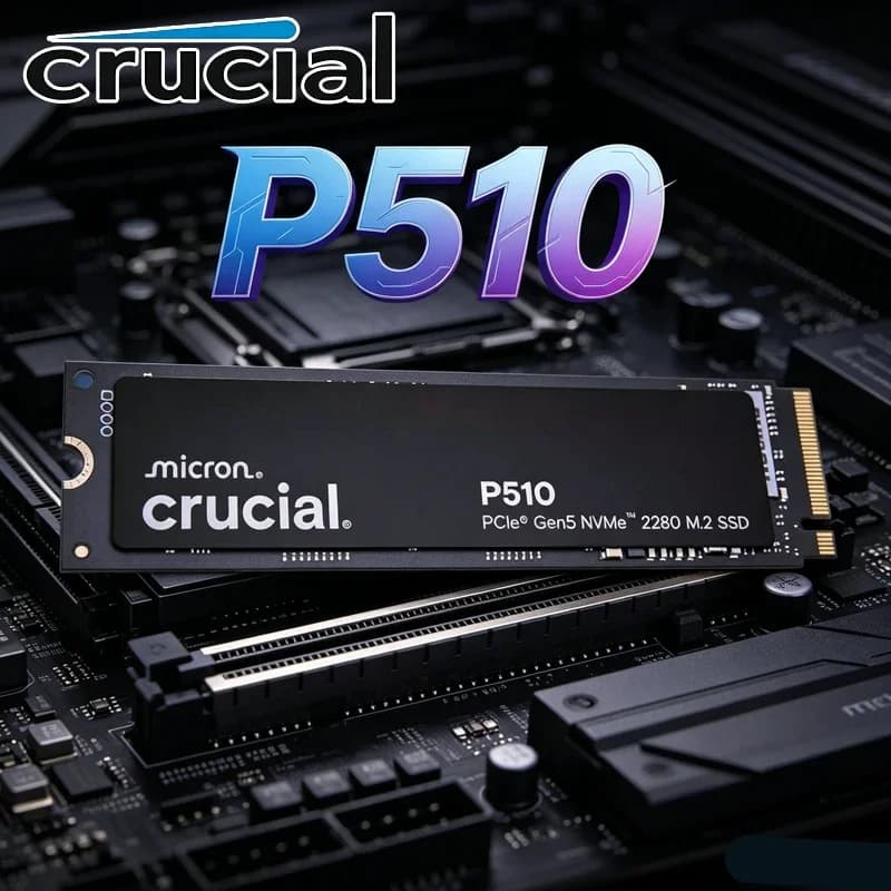 قرص صلب كروشيال P510 M.2 2280 PCIe Gen5 NVMe SSD بسعة 1 تيرابايت و2 تيرابايت، واجهة PCIe 5.0 بسرعة عالية لتخزين داخلي لأجهزة الكمبيوتر المحمولة والمكتبية