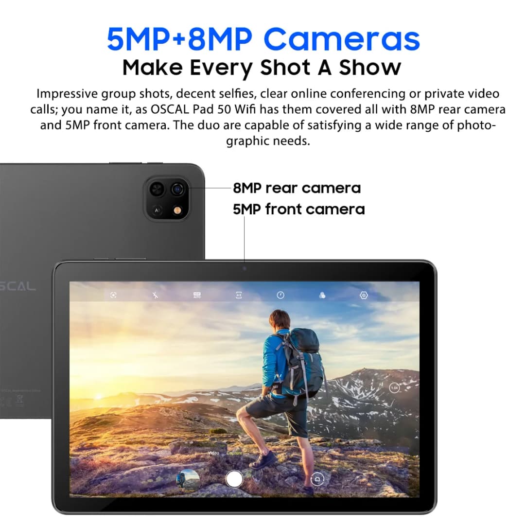 Blackview Oscal Pad50 WIFI Tablet 10.1 Inch 800*1280 HD Display 5100mAh Long Battery Life A133P CPU Android Tablet - 3