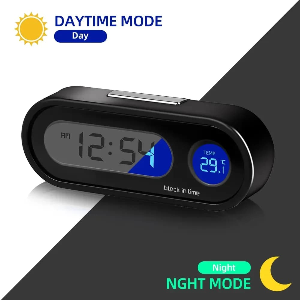 Mini Electronic Car Clock Time Watch Auto Dashboard Clocks Luminous Thermometer LCD Backlight Digital Display Car Accessories - 2