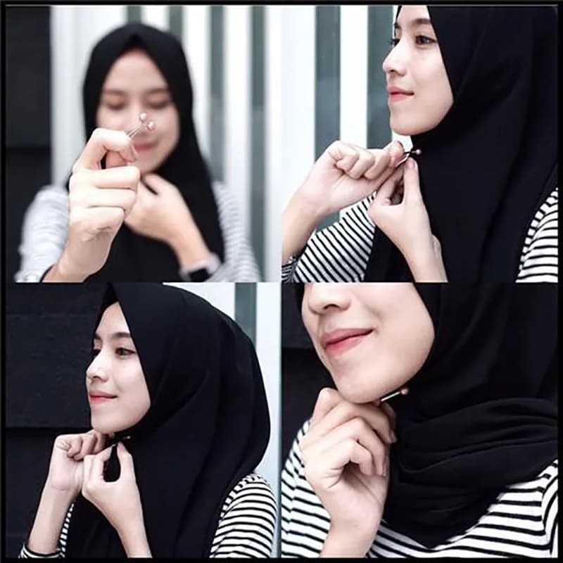 2-48 قطعة دبابيس ثابتة للحجاب، مشبك حجاب لؤلؤي، إكسسوارات وشاح للنساء - 5
