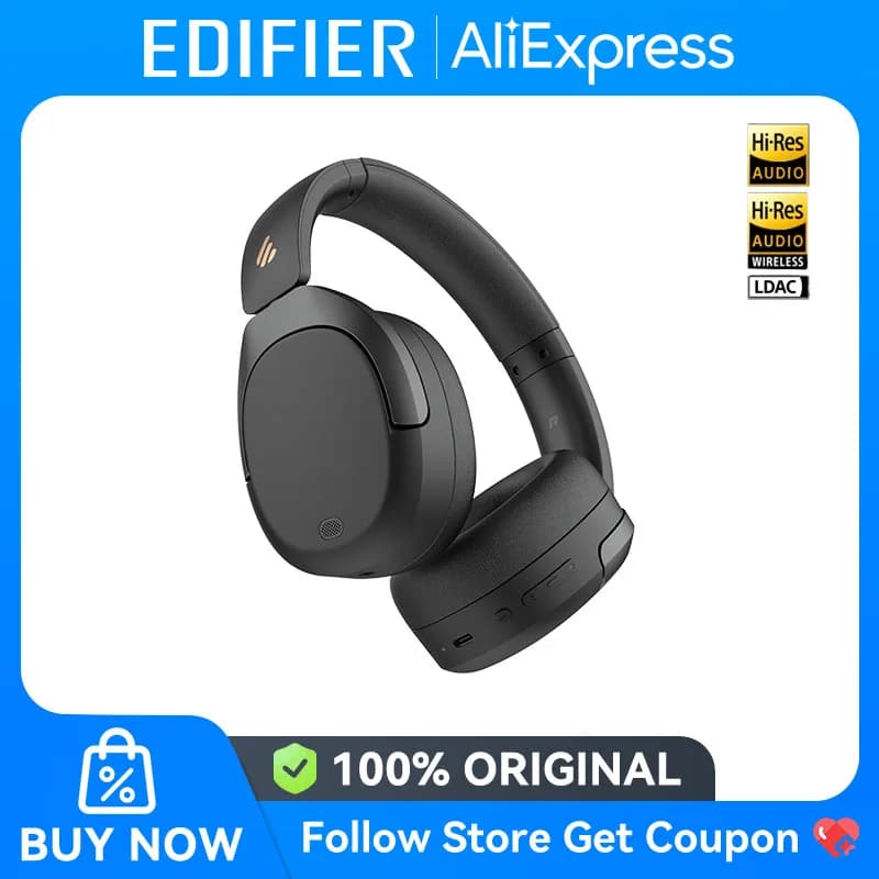 سماعات الرأس اللاسلكية Edifier W830NB بلوتوث 5.4 إلغاء الضوضاء النشط دقة عالية فوق الأذن LDAC قابلة للطي -45dB ANC 94 ساعة