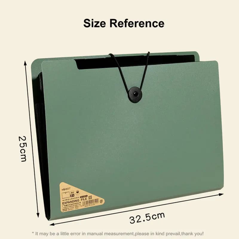 مجلد ملفات A4 قابل للتوسيع، منظم أوراق وتصنيف، مجلد جيب أفقي لتخزين المستندات - 4