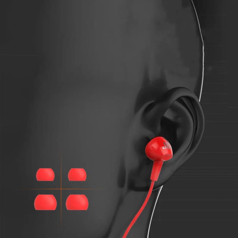 سماعات أذن سلكية رياضية JBL C100SI مرخصة رسمياً مع واجهة 3.5 ملم للاستماع إلى الموسيقى والألعاب الرياضية - 4