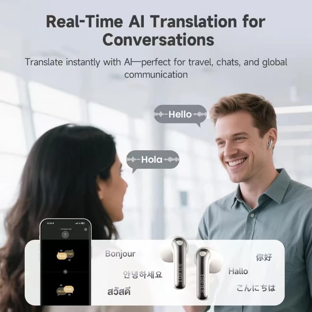 سماعات إديفاير إيفوبادز اللاسلكية الحقيقية بلوتوث مع ترجمة صوتية بالذكاء الاصطناعي إلغاء الضوضاء بلوتوث 6.1 هاي ريز IP54 - 3