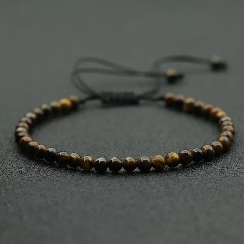 Fashion 4mm Natural Stone Bracelet Men Women Handmade Braided Adjustable Braclet Small Tiger Eyes Howlite Agates Beads Braslet