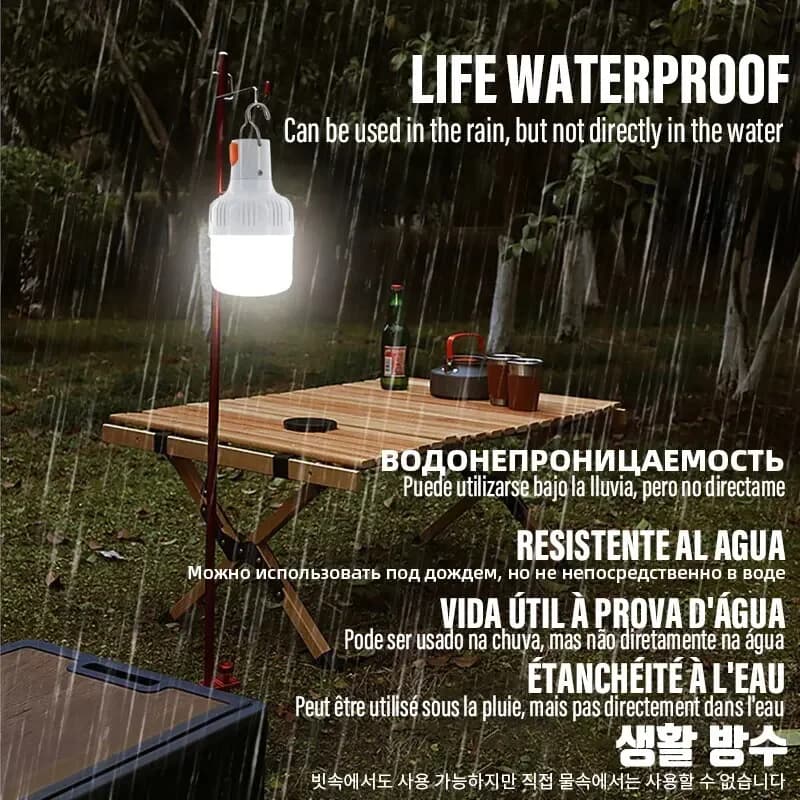 مصباح ليد خارجي قابل لإعادة الشحن عبر يو اس بي مصابيح عالية السطوع إضاءة طوارئ تخييم صيد محمولة مصابيح ليلية - 3