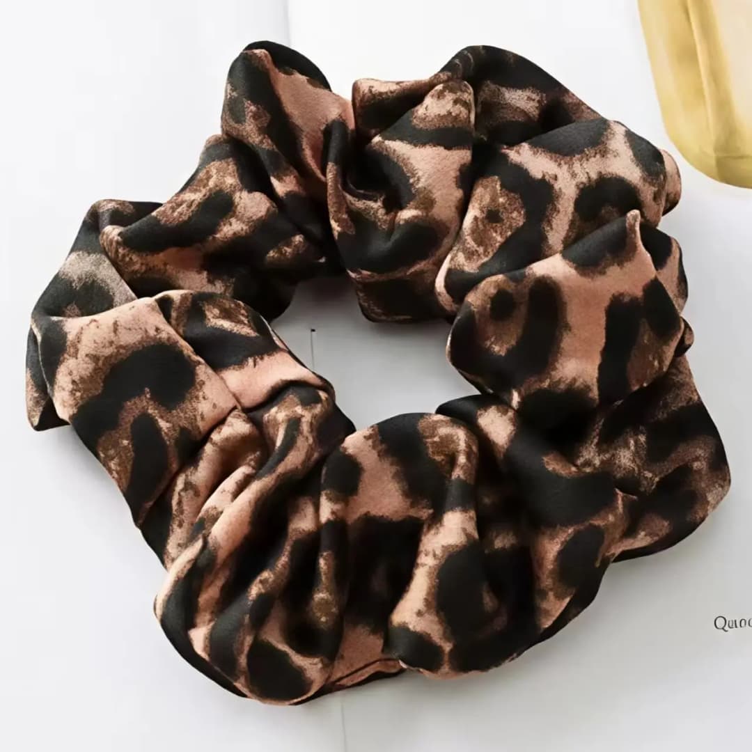 تصميم طباعة الفهد على الطراز الداخلي مع عصابات شعر منفوشة إكسسوارات شعر متنوعة مناسبة لذيل الحصان - 6