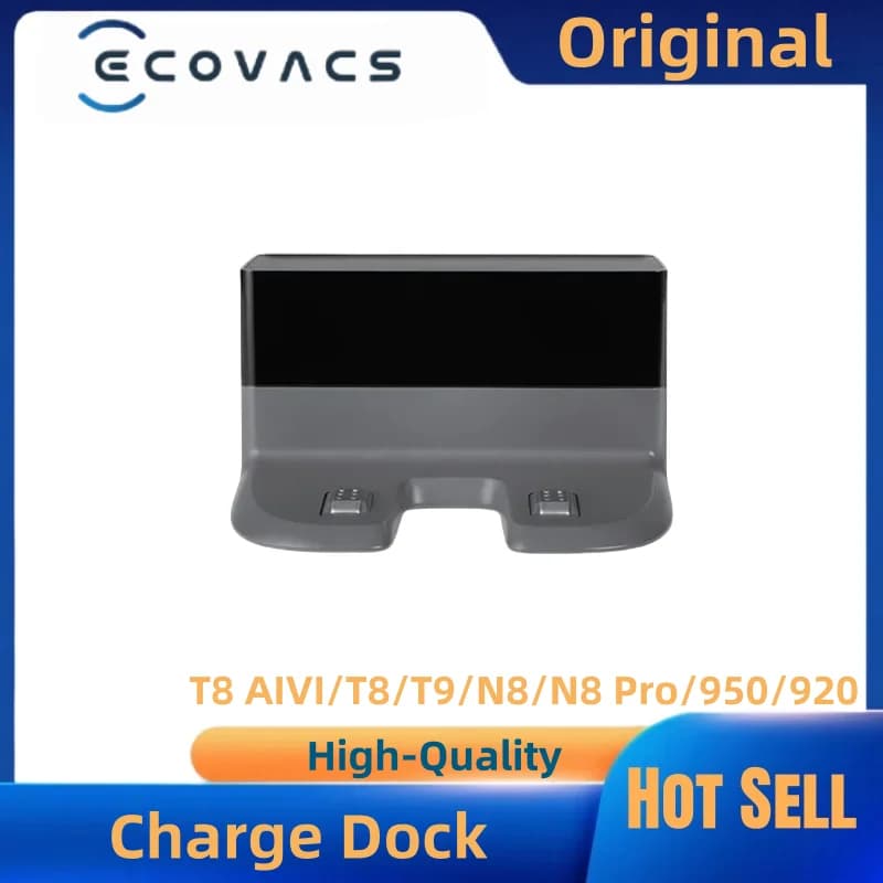 إكسسوار محطة شحن أصلية جديدة ECOVACS Charge Dock CH1822 لجهاز Deebot OZMO T8 AIVI/T8/T9/N8/N8 Pro/950/920 - قطع غيار