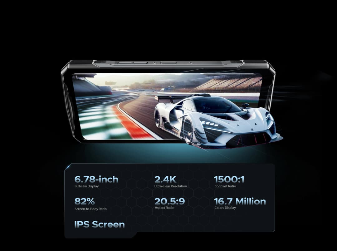 هاتف DOOGEE V40 Pro 5G المتين 6.78 بوصة 16 جيجابايت + 512 جيجابايت هواتف الألعاب Dimensity 7300 كاميرا 200 ميجابكسل بذكاء اصطناعي 8680 مللي أمبير أندرويد 14 - 3