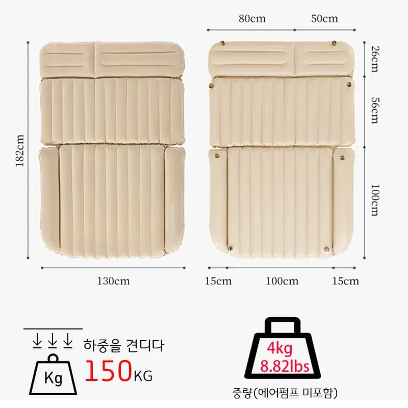 Naturehike Camping Car Air Mattress Car Rear Seat Folding Bed Sedan SUV Car Sleeper Bed In-Car Sleeping Mat Travel Mattress Pad - 5