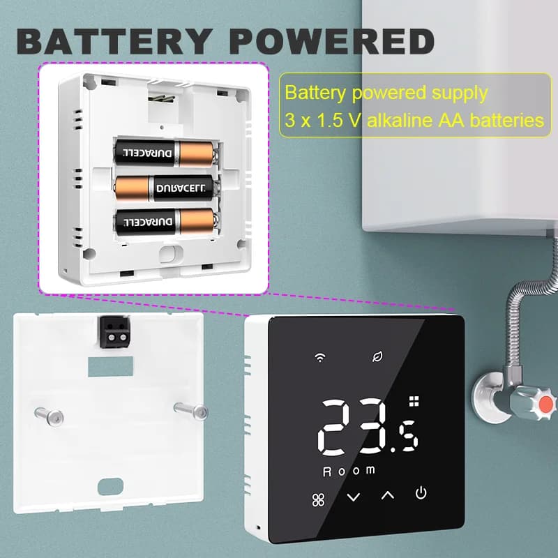 Smart Wireless Gas Boiler Thermostat Tuya WiFi Zigbee Daily Programmable Battery Powered Temperature Controller Alexa Google Hom - 6
