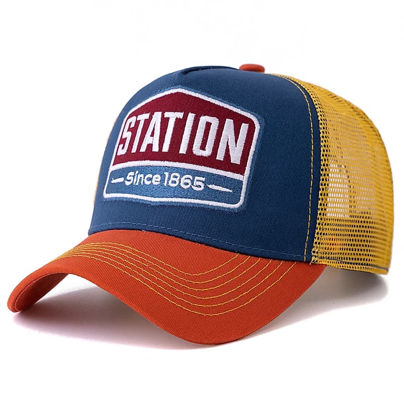 Unisex Baseball Cap Classic STATION Letter Pattern Mesh Cap Men And Women Breathable Streetwear Summer Trucker Hat - 3