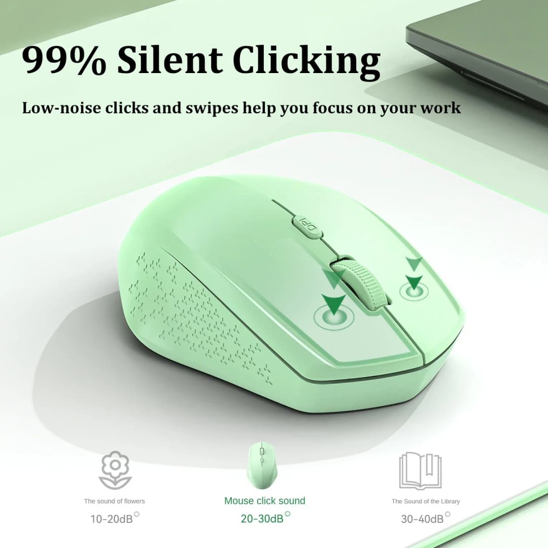 Bluetooth 5.2 Mouse 2.4G Wireless Mouse Dual-Mode Silent Mouse Rechargeable Gaming Mouse 1600DPI For Laptop Computer Win Mac OS - 3