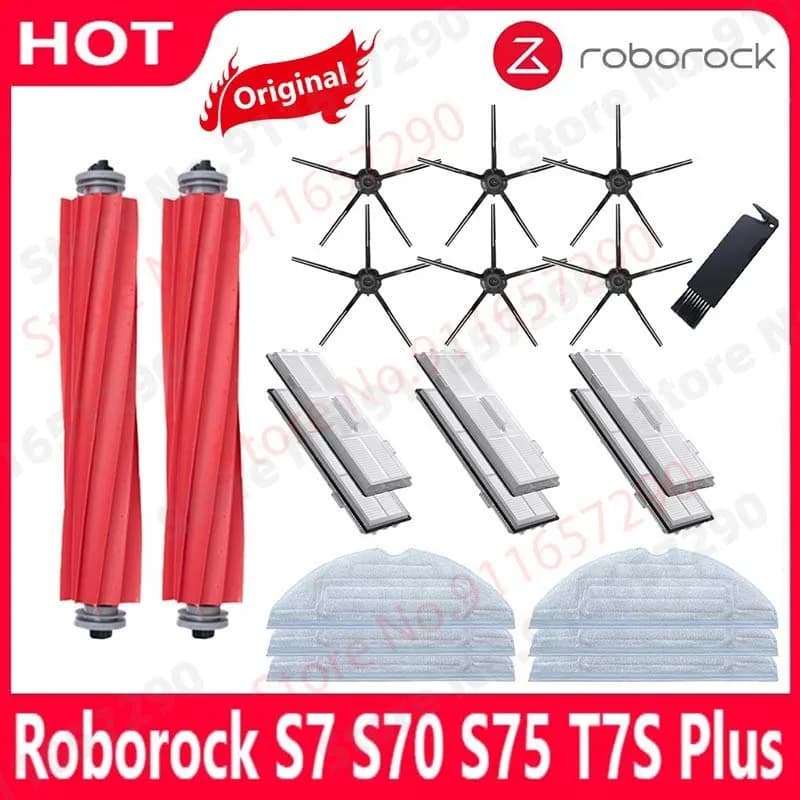 Roborock S7 S70 S7Max T7S Plus Main Side Brush Mops Cloths HEPA Filter Kit Robotic Vacuum Cleaner Accessories