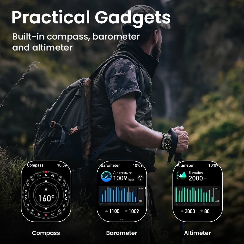 ساعة HAYLOU IRON N1 الذكية بشاشة 2.13 بوصة AMOLED مقاومة للماء حتى 5ATM مع مكالمات بلوتوث وساعة رياضية للخارج مع بطارية تدوم حتى 30 يومًا - 4