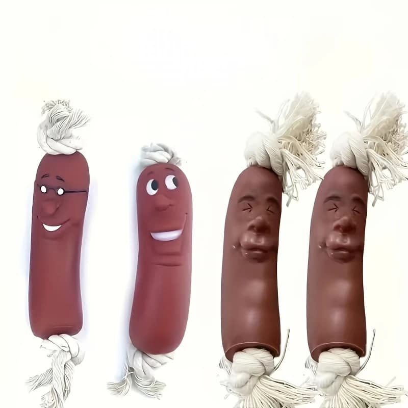 Dog Sausage Chew Toy - Bite-Resistant And Not Easy to Break, Interactive Training Teething Toy, Preferred Material, Dog Chew Toy - 6