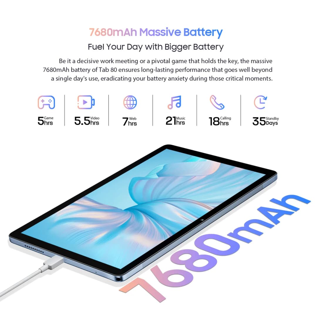Blackview Tab 80 Android 13 Tablet 8GB 128GB 10.1-inch HD Display T606 Octa Core 7680mAh 2.4G/5G WiFi 13MP Rear Camera 4G tablet - 4