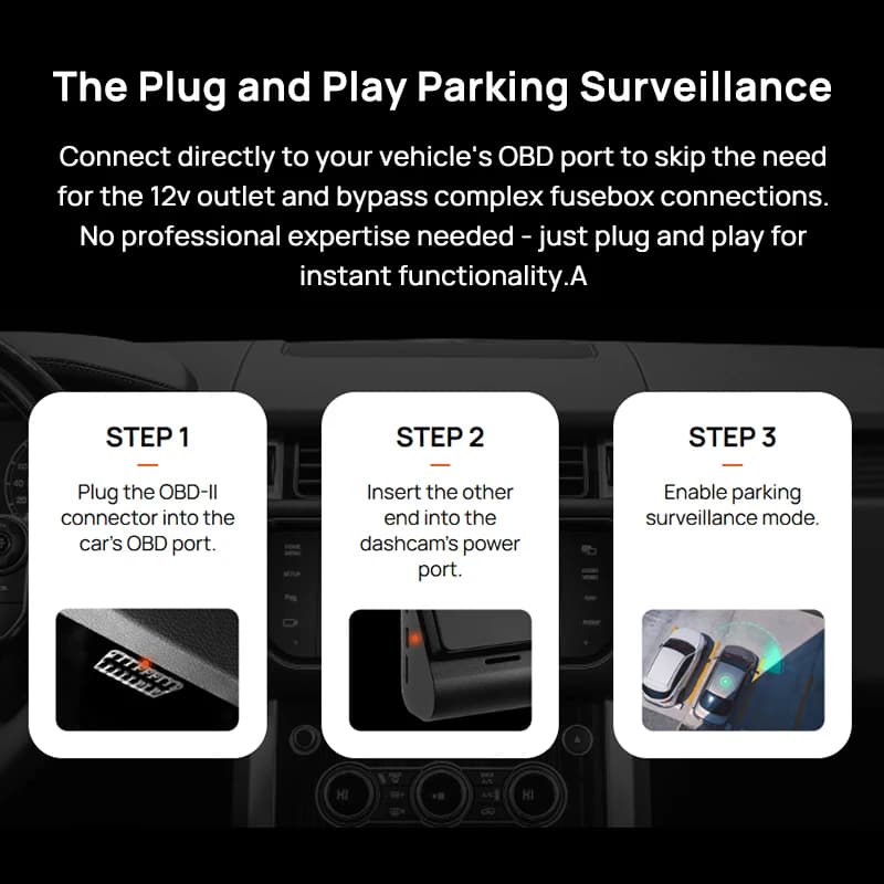 مجموعة توصيل دائم OBD II Type-C USB-C لكاميرات 70mai 4K A810 / Omni X800 / X200 / A510 / M500 / M310 - 5