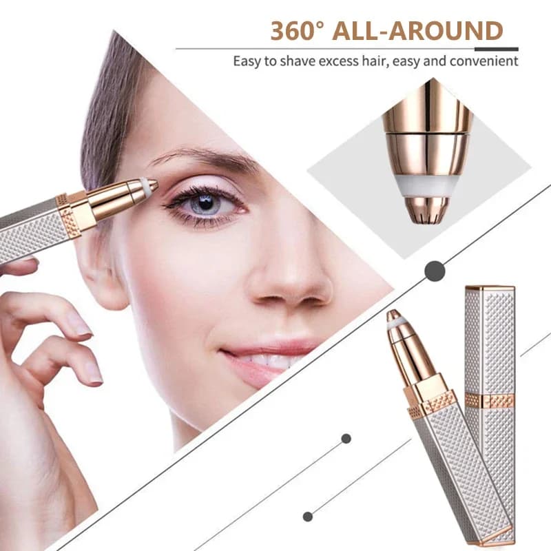 Women's 2-in-1 Electric Hair Removal Device Lip Balm Style Eyebrow Trimming Shaving Special Tool for Underarm Leg Hair Removal - 4