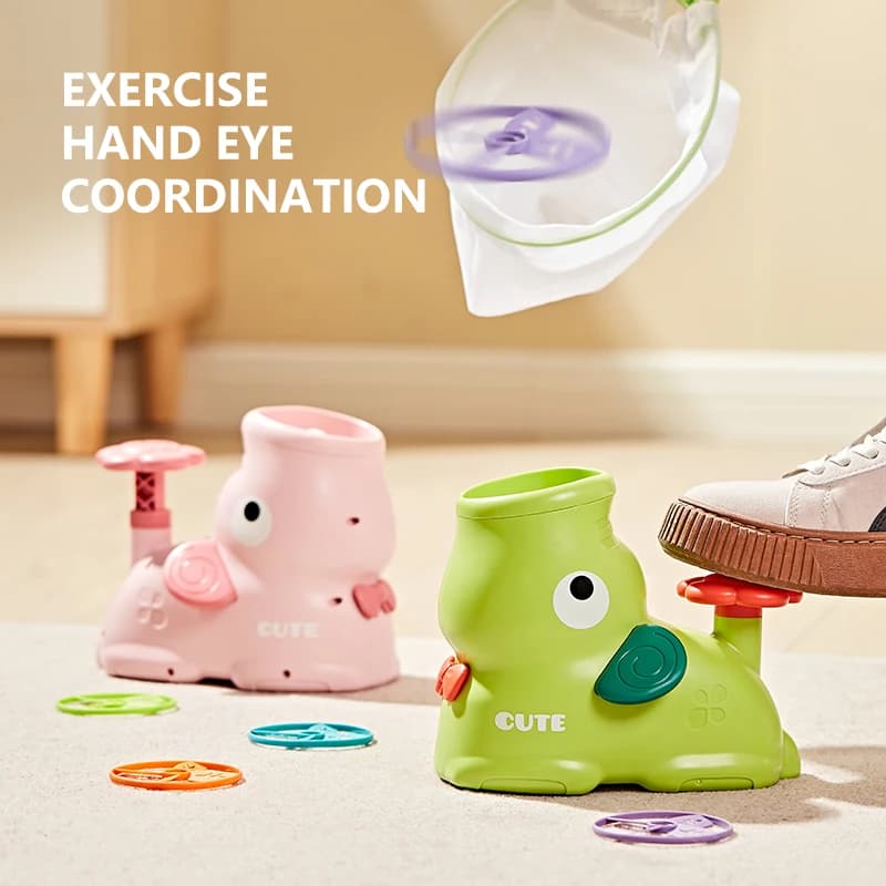 أقراص الهواء قاذفة ألعاب الأطفال ألعاب داخلية وخارجية آلة زيادة القرص الطائر الصحن قاذفة القدم الاطفال لعبة رياضية القفز - 4