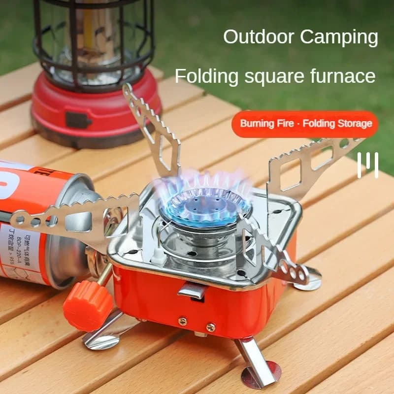 Outdoor Mini Square Portable Folding Gas Stove Ultra-Light Camping Cassette Cooker Travel Hiking Equipment - 6