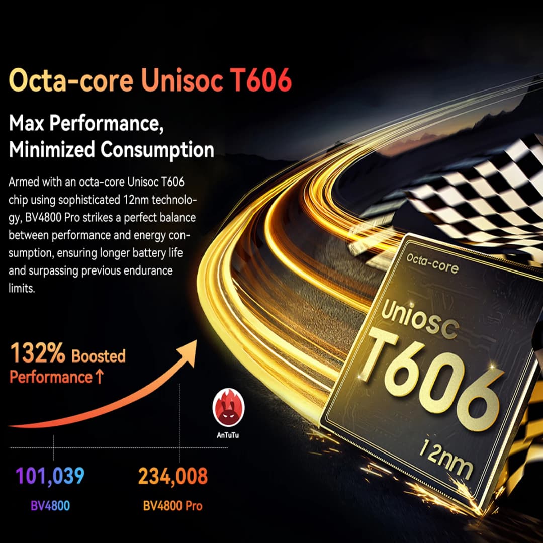 هاتف ذكي متين Blackview BV4800 PRO، شاشة 6.56 بوصة IPS، ذاكرة رام 4 جيجابايت، ذاكرة داخلية 128 جيجابايت، كاميرا 13 ميجابكسل، بطارية 5180 مللي أمبير، نظام أندرويد 14، يدعم NFC - 4