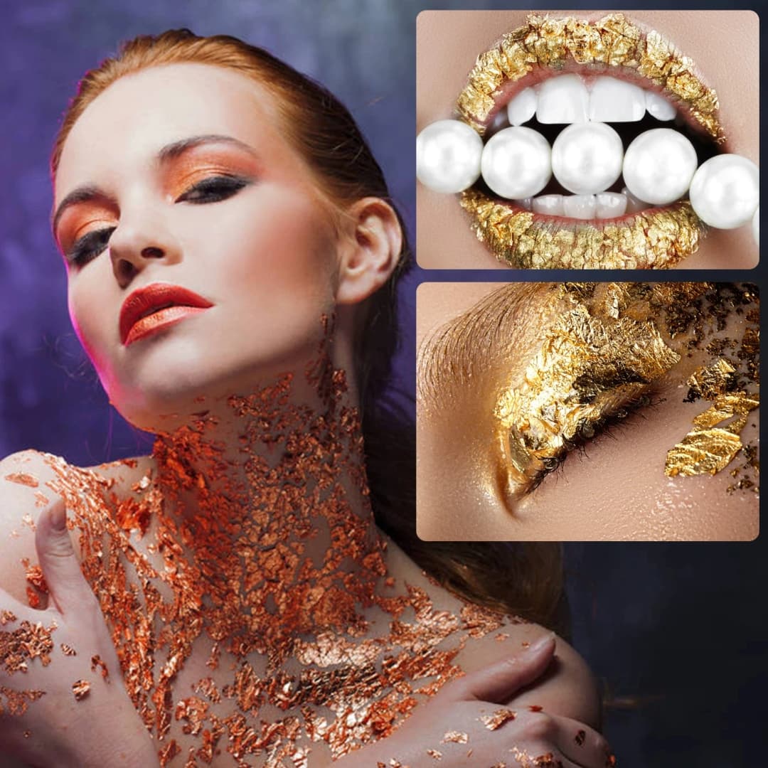 4 زجاجات/مجموعة الذهب احباط ورقة تقشر الحرفية ل الايبوكسي الراتنج قالب صنع المجوهرات الديكور الذهب احباط ورقة مسمار الفن بريق لوازم - 4