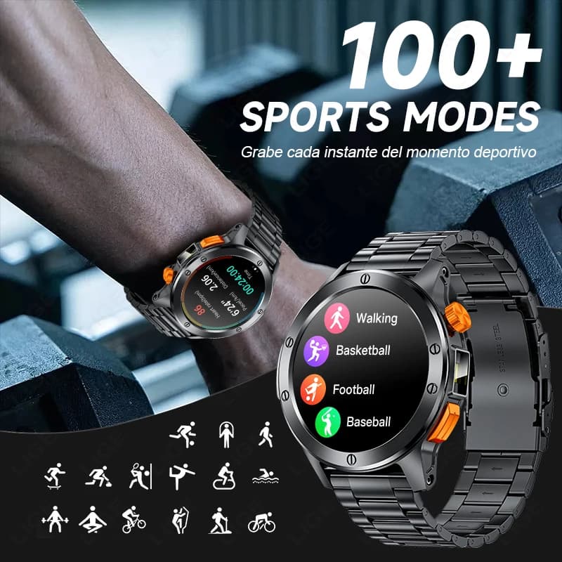 LIGE Fashion Smart Watch Men Voice Assistant Bluetooth Call Heart Rate Monitoring IP68 Waterproof LED Flashlight Men SmartWatch - 6