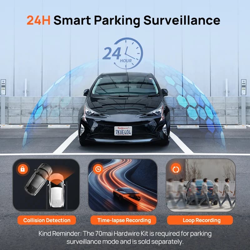 【New】70mai Dash Cam A410 Neo 1440P HDR Dual-Channel Built-in GPS f/1.6 Supercapacitor Wi-Fi 6 24H Parking Car DVR 70mai A410 Neo - 5