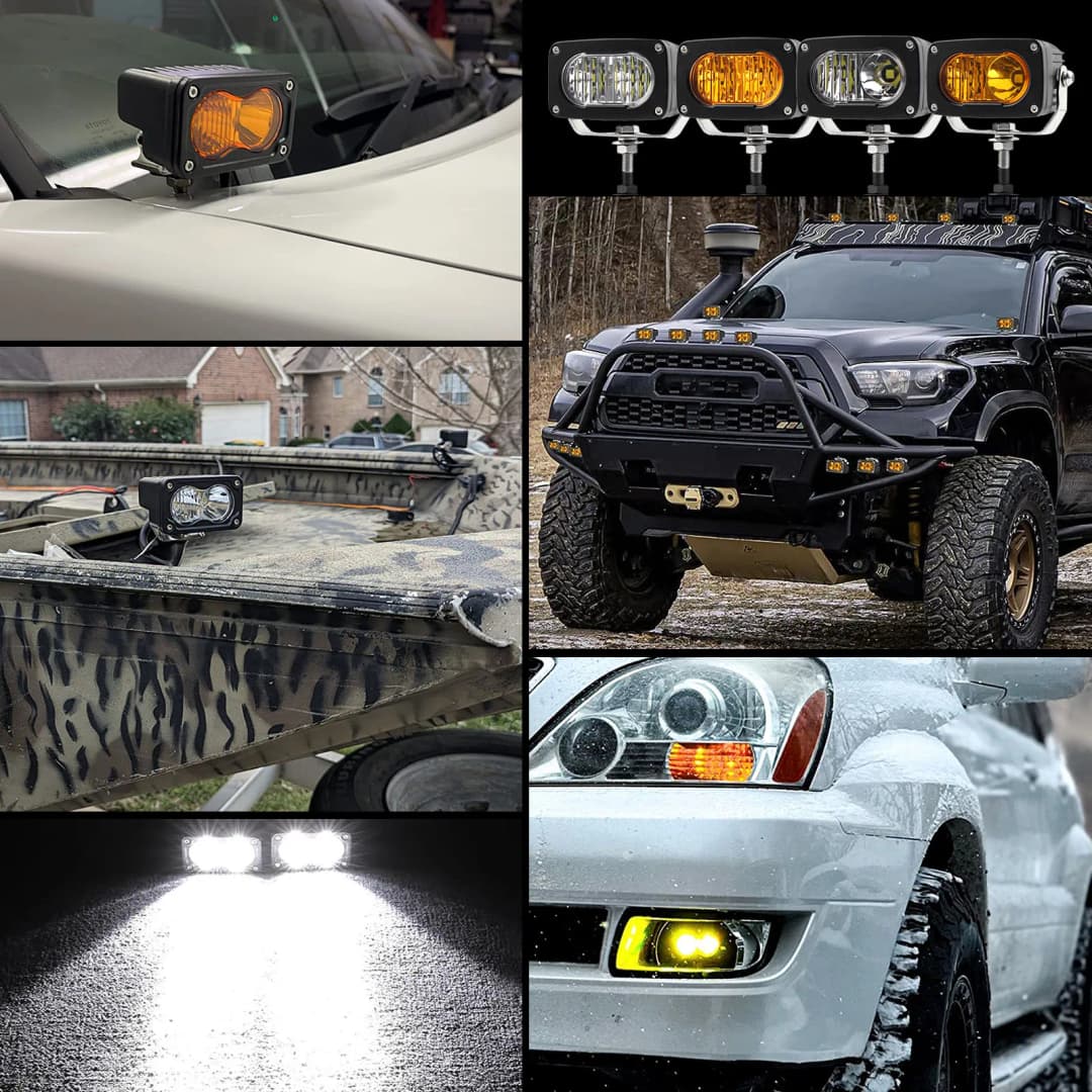 Led Pods Work Light for Car Motorcycle Off road SUV UTV Truck Boat Auxiliary Driving Ligthing Worklight Fog Bulbs 20W 2000LM - 6