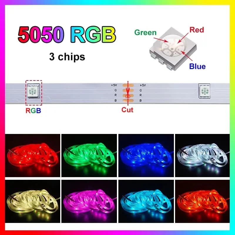 Smart LED Strip Light Supports App and Remote Control Features RGB Color-changing Can Sync with Music for Rooms Parties Decora - 5
