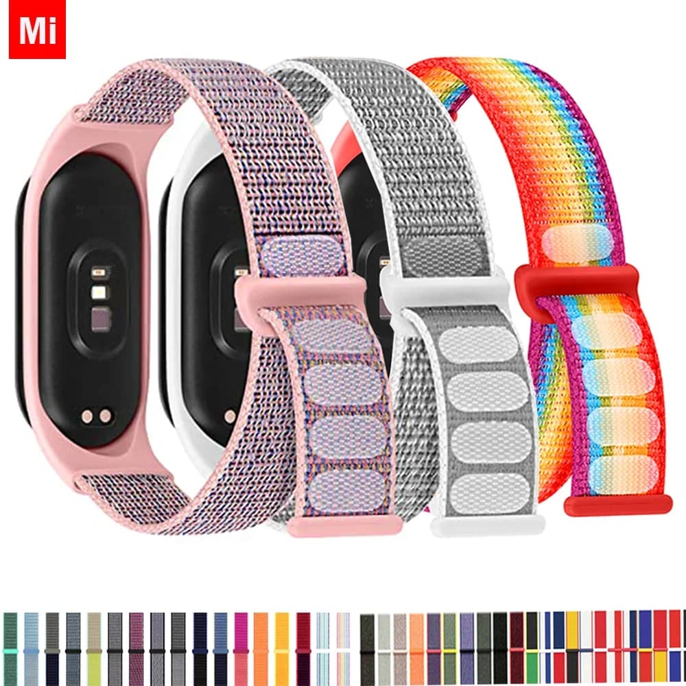 Nylon Loop Strap For xiaomi mi band 7 6 5 4 Bracelet watchband pulsera correa Wristband Sport Miband 7 6 5 4 3 nfc Watch Strap - 2