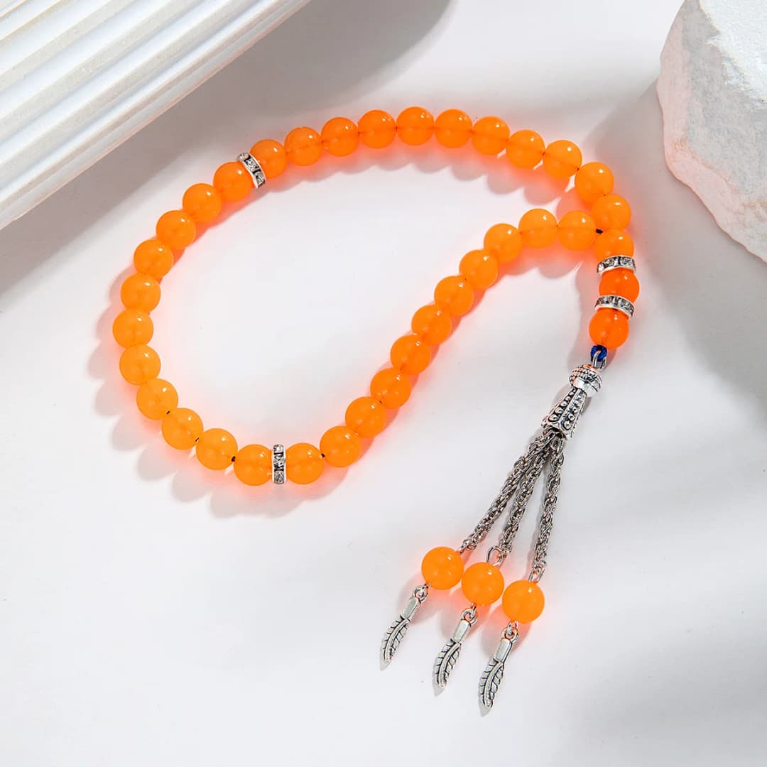 سوار خرز مضيئة من الأكريليك الملون لصلاة المسلمين قصيرة من خرز الصلاة - 4