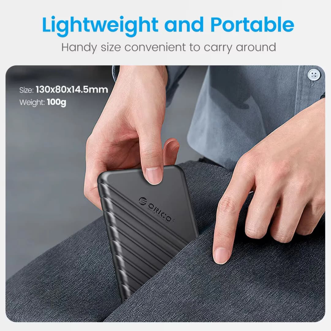 علبة تخزين خارجية ORICO للكمبيوتر المحمول MicroB USB3.0 2.5 بوصة مع دعم UASP لمحركات الأقراص الصلبة SATA بسرعة 5 جيجابت في الثانية - 5
