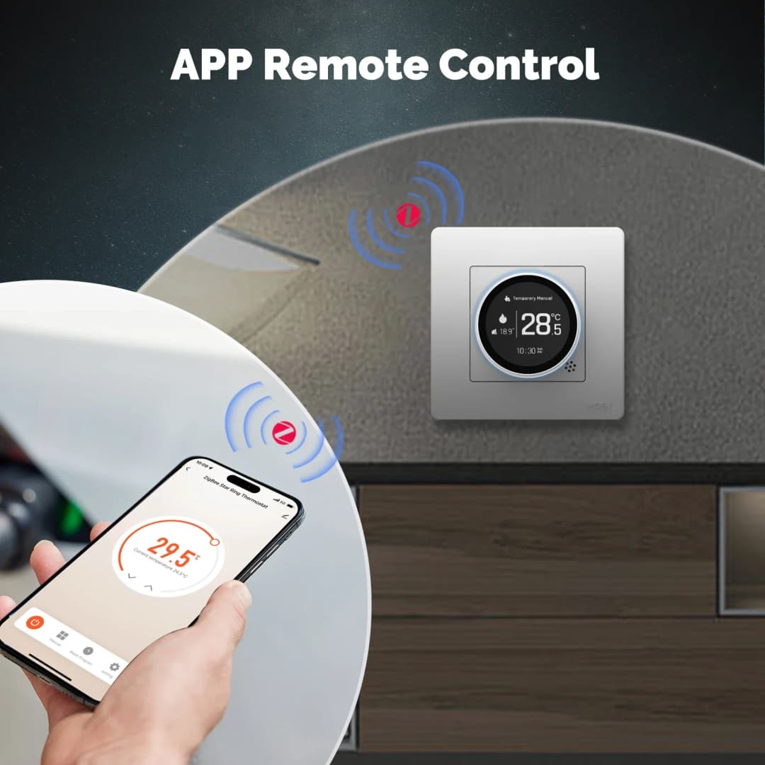 ترموستات ذكي MOES Tuya زيجبي مقبض تحكم في درجة الحرارة سلسلة Star Ring غلاية ماء تسخين كهربائي مع أليكسا وجوجل - 3