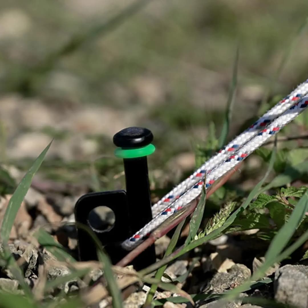 Outdoor Tent peg Glow in The Dark Silicone Green Fishing  Camping Peg Rings Tent Pegs Accessories for Night Warning - 6
