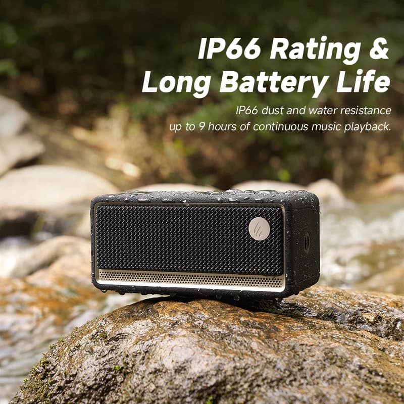 سماعة بلوتوث محمولة إديفيير ES60، سماعة صغيرة لاسلكية بقوة 36 واط RMS، مقاومة للماء IP66، بطارية طويلة الأمد للاستخدام الخارجي - 4