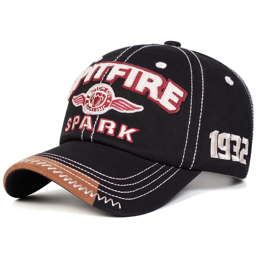 قبعات بيسبول مطرزة SPITFIRE SPARK للجنسين، قبعات قابلة للتعديل للربيع والخريف، قبعة واقية من الشمس للاستخدام اليومي والرياضي - 2